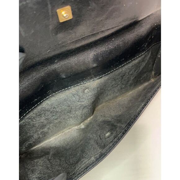 Authentic Gucci Black Leather Wallet Purse Gold Double G Hardware - Picture 5 of 11